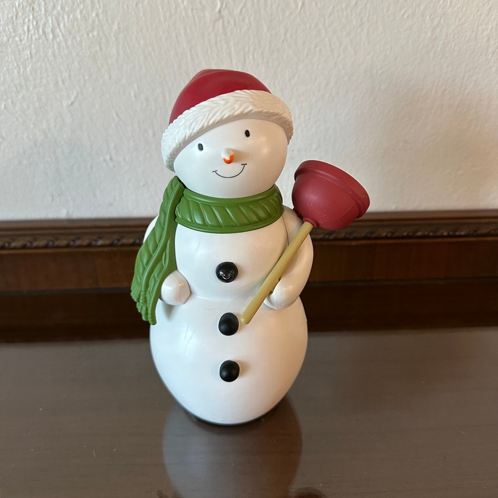 Hallmark Jolly in the John Plunger Talking Singing Snowman Holiday Decor Works